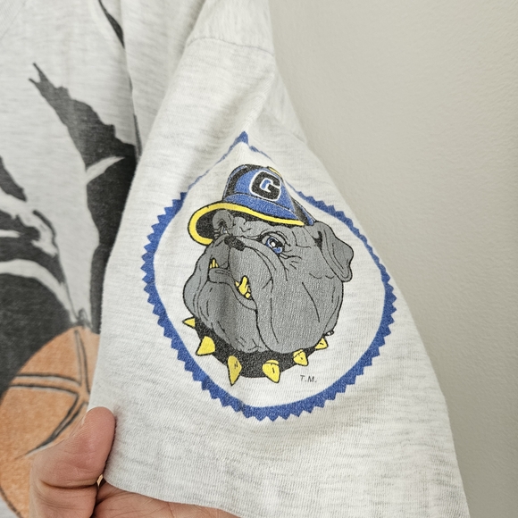Vintage Georgetown Hoyas Shirt Large University Basketball Single Stitch AOP 90 - Picture 5 of 9